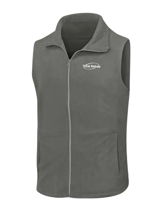 Medium Grey Microfleece Vest w/Total Rehab Logo