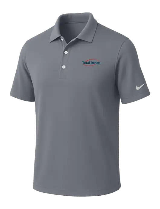 NIKE Medium Grey Dri-Fit Micro Pique Polo w/Total Rehab Logo