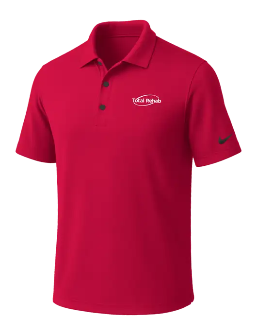 NIKE Red Dri-Fit Micro Pique Polo w/Total Rehab Logo