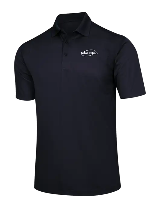 Black Micropique Sport-Wick Polo w/Total Rehab Logo