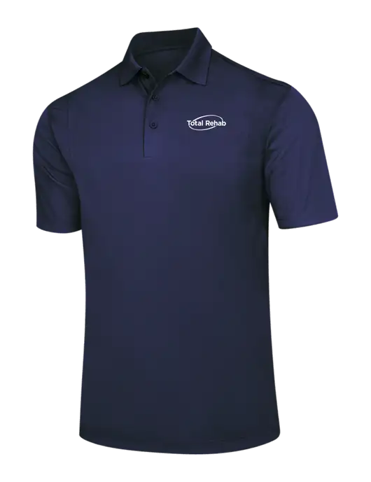 Navy Micropique Sport-Wick Polo w/Total Rehab Logo