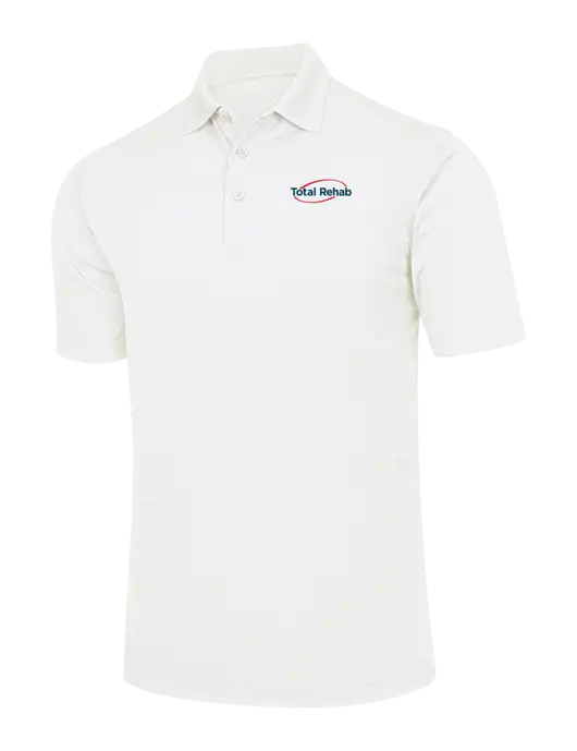 White Micropique Sport-Wick Polo w/Total Rehab Logo