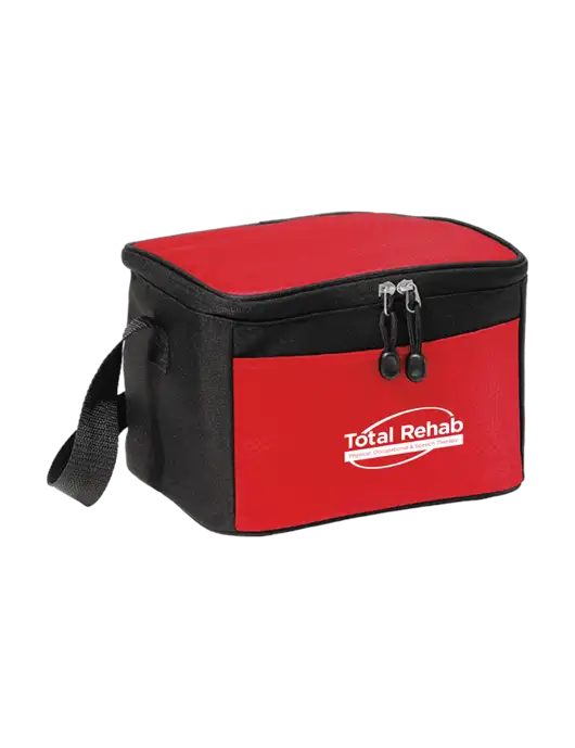 6 Can Red/Black Cube Cooler  w/Total Rehab Logo