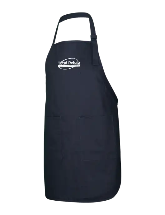 Full-Length Black Apron With Pockets w/Total Rehab Logo