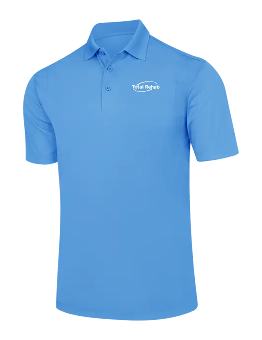Carolina Blue Micropique Sport-Wick Polo w/Total Rehab Logo