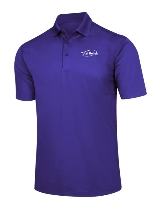 Purple Micropique Sport-Wick Polo w/Total Rehab Logo