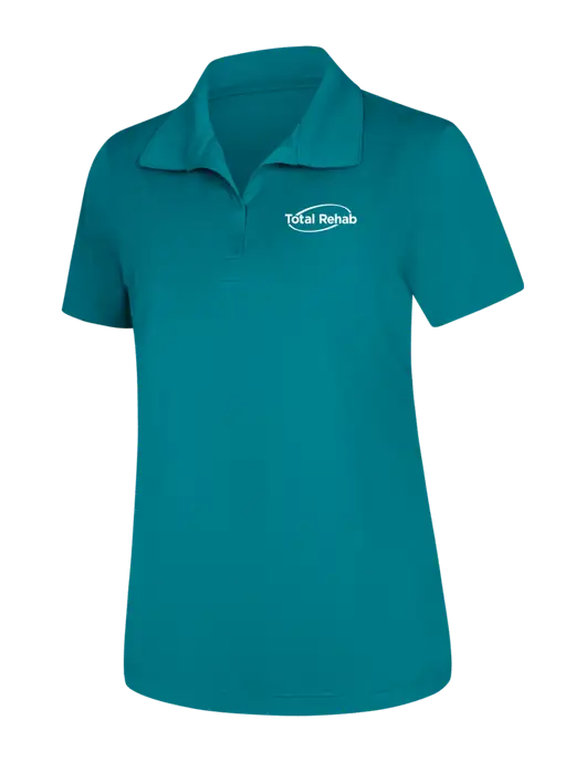 Womens Dark Sapphire Micropique Sport-Wick Polo w/Total Rehab Logo