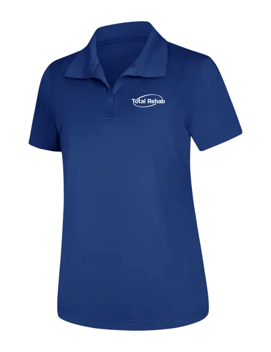 Womens Royal Micropique Sport-Wick Polo w/Total Rehab Logo