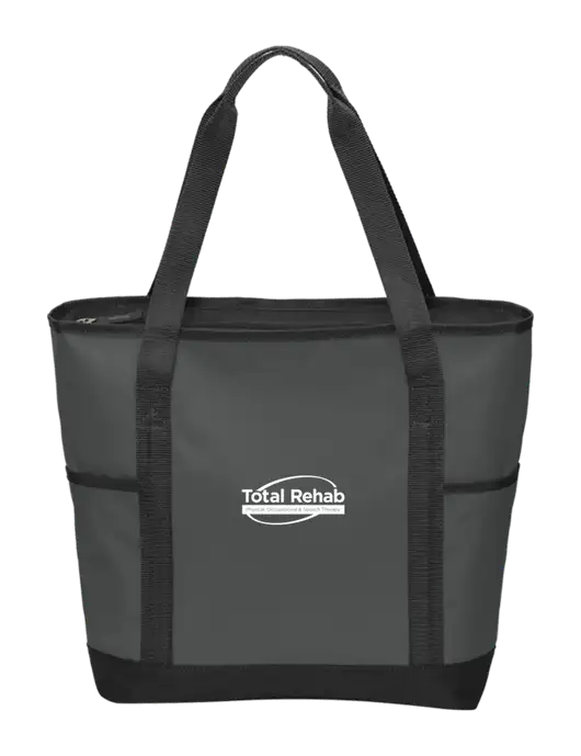 On the Go Charcoal/Black Tote  w/Total Rehab Logo