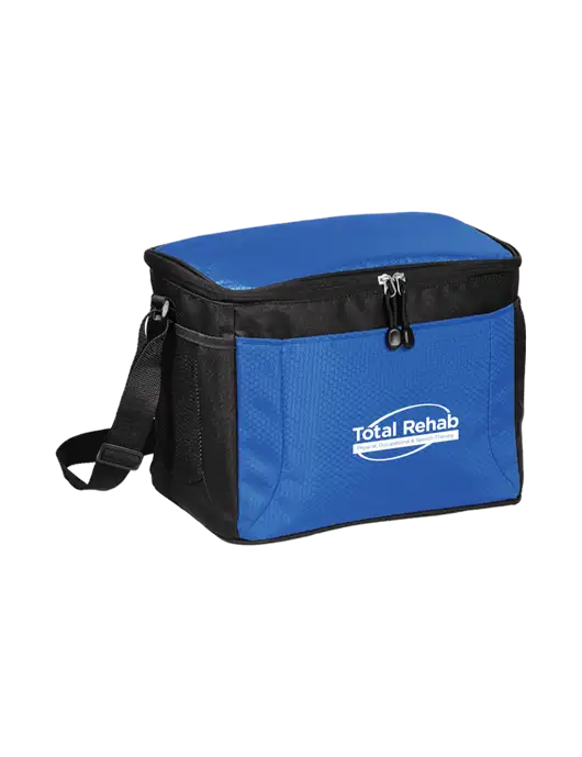 12 Can Twilight Blue/Black Cube Cooler  w/Total Rehab Logo