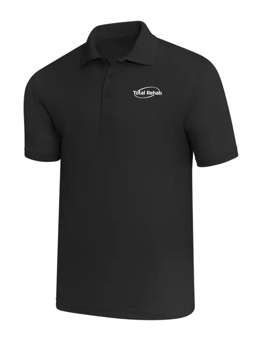 Black PosiCharge RacerMesh Polo w/Total Rehab Logo
