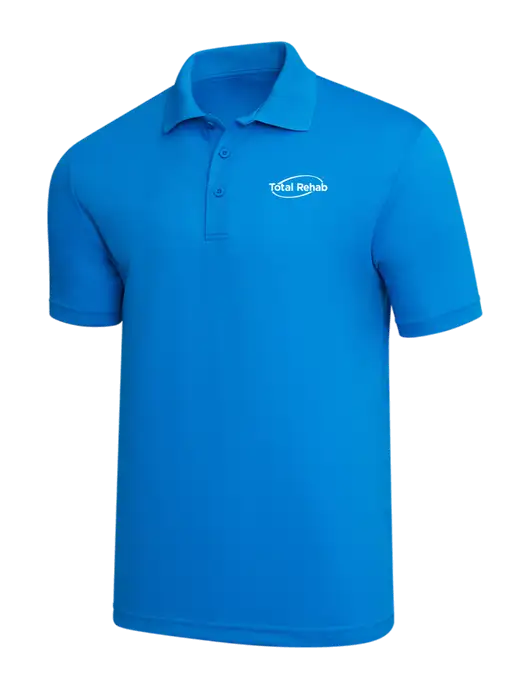 Sapphire Blue PosiCharge RacerMesh Polo w/Total Rehab Logo