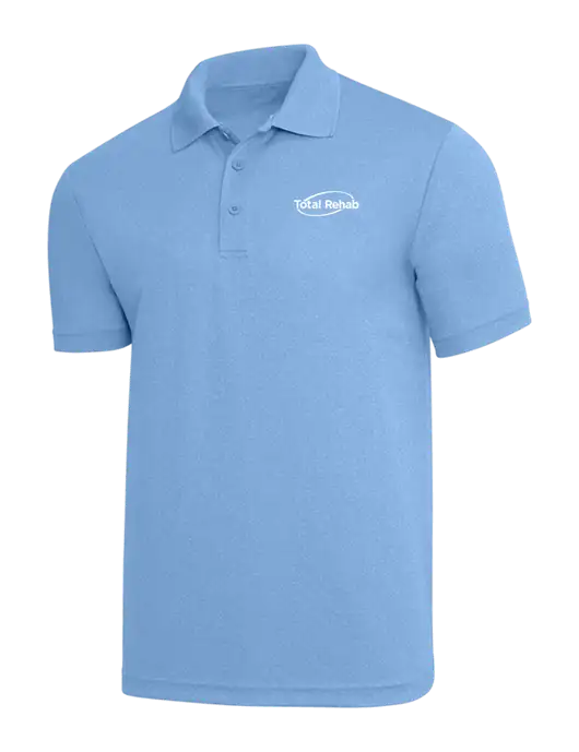 Light Royal Heather PosiCharge RacerMesh Polo w/Total Rehab Logo
