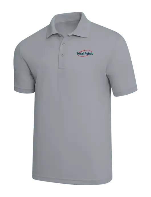 Light Grey PosiCharge RacerMesh Polo w/Total Rehab Logo