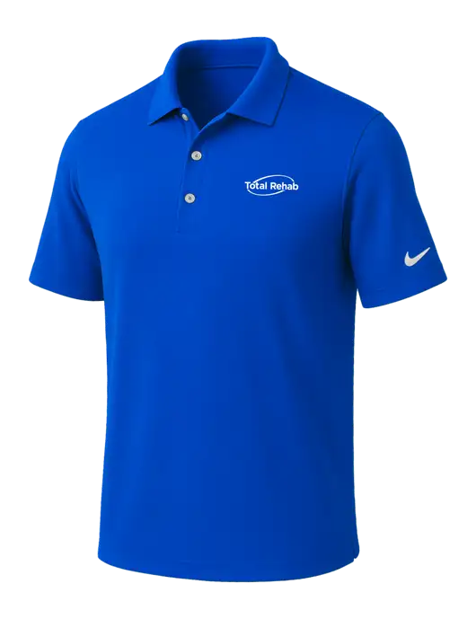 NIKE Royal Dri-Fit Micro Pique Polo w/Total Rehab Logo