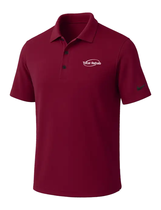 NIKE Cardinal Dri-Fit Micro Pique Polo w/Total Rehab Logo