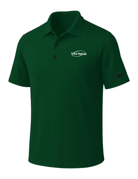 NIKE Dark Green Dri-Fit Micro Pique Polo w/Total Rehab Logo