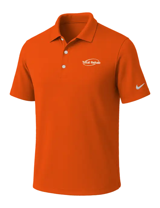 NIKE Orange Dri-Fit Micro Pique Polo w/Total Rehab Logo