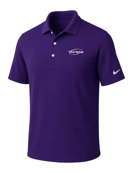 NIKE Purple Dri-Fit Micro Pique Polo w/Total Rehab Logo