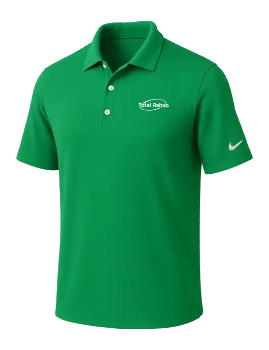 NIKE Kelly Green Dri-Fit Micro Pique Polo w/Total Rehab Logo