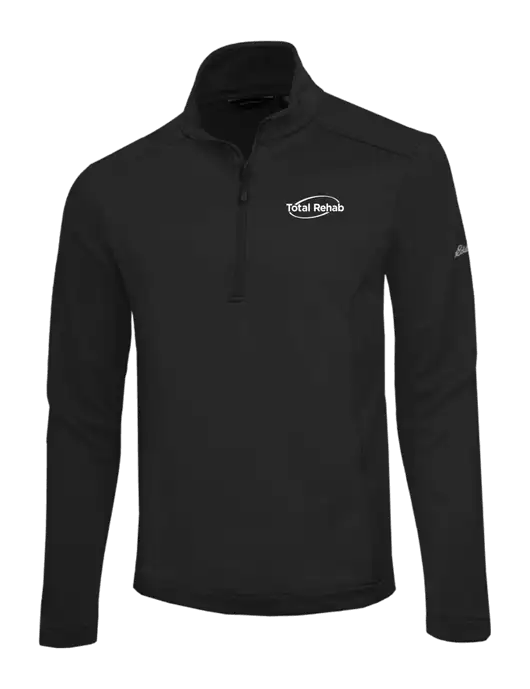 Eddie Bauer Black Smooth Mid Layer Fleece 1/2-Zip w/Total Rehab Logo