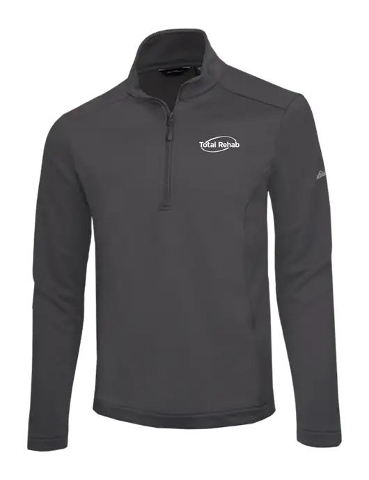 Eddie Bauer Dark Grey Smooth Mid Layer Fleece 1/2-Zip w/Total Rehab Logo
