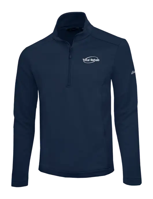 Eddie Bauer Navy Smooth Mid Layer Fleece 1/2-Zip w/Total Rehab Logo