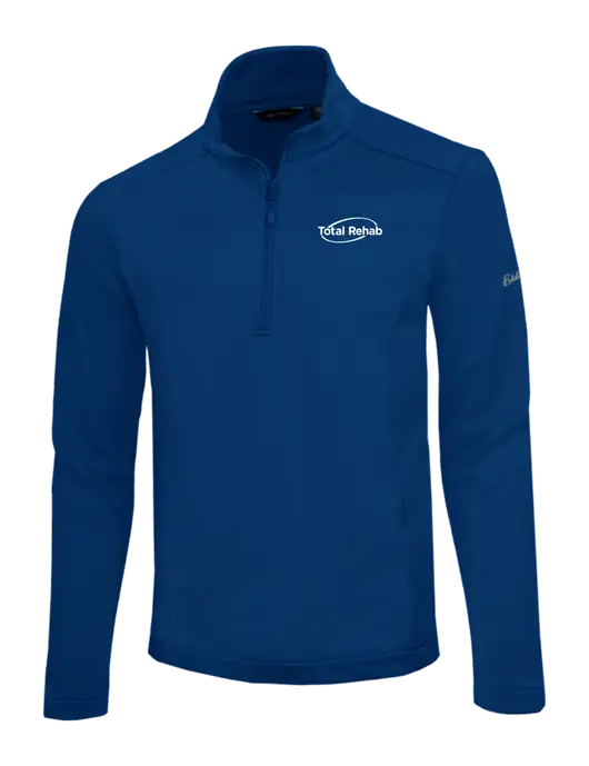 Eddie Bauer Dark Royal Smooth Mid Layer Fleece 1/2-Zip w/Total Rehab Logo