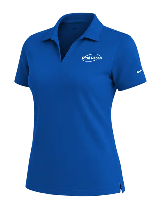 NIKE Royal Womens Dri-Fit Micro Pique Polo w/Total Rehab Logo