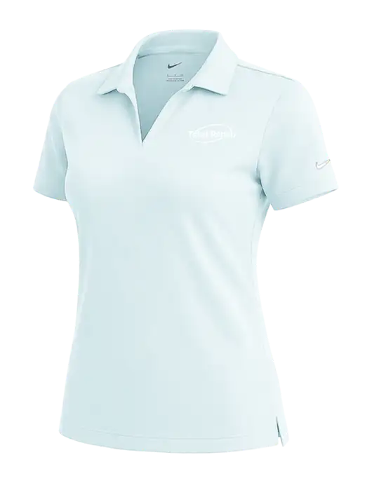 NIKE Very Light Blue Womens Dri-Fit Micro Pique Polo w/Total Rehab Logo