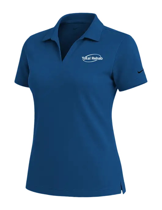 NIKE Dark Royal Womens Dri-Fit Micro Pique Polo w/Total Rehab Logo