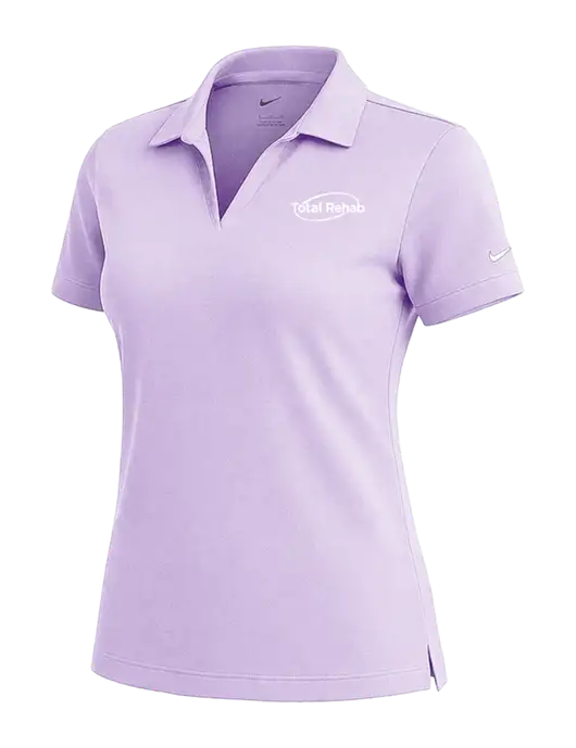 NIKE Light Purple Womens Dri-Fit Micro Pique Polo w/Total Rehab Logo