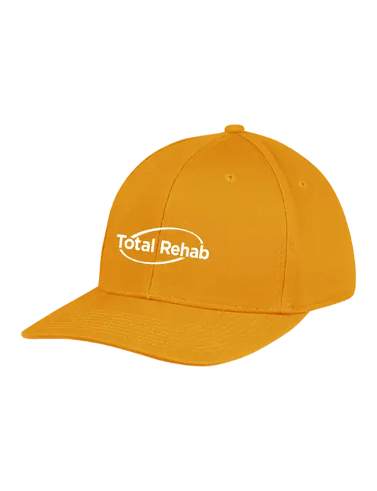 Premium Modern Structured Twill Yellow Gold Snapback Cap
 w/Total Rehab Logo