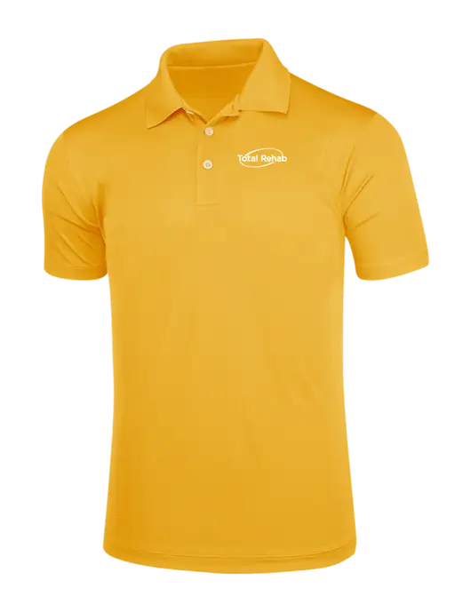 Yellow Gold Micropique Sport-Wick Polo
 w/Total Rehab Logo
