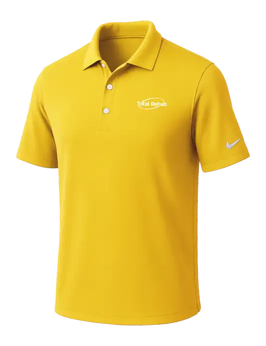 NIKE Yellow Gold Dri-Fit Micro Pique 2.0 Polo
 w/Total Rehab Logo