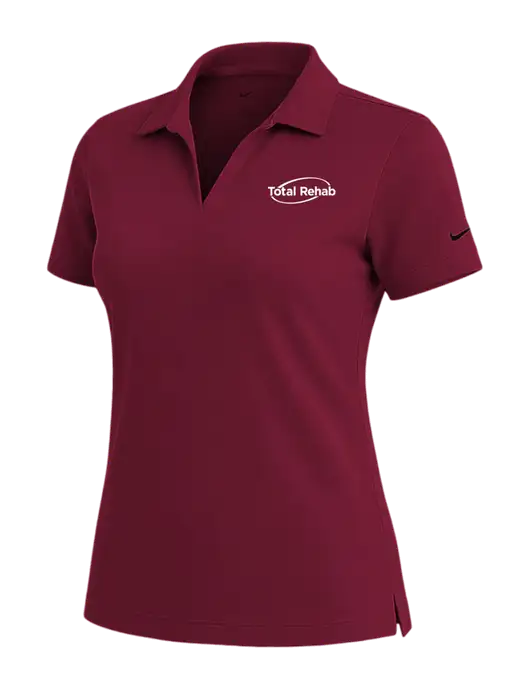 NIKE Cardinal Womens Dri-Fit Micro Pique Polo w/Total Rehab Logo