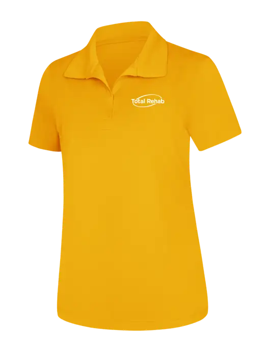 Womens Yellow Gold Micropique Sport-Wick Polo
 w/Total Rehab Logo