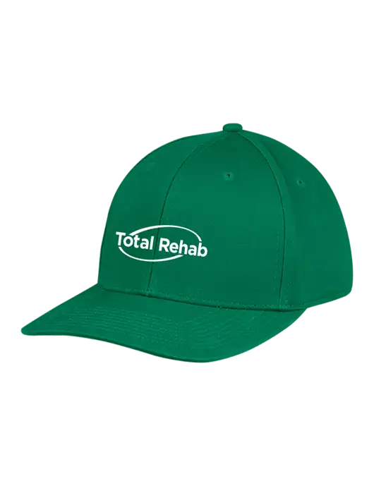Premium Modern Structured Twill Kelly Green Snapback Cap w/Total Rehab Logo