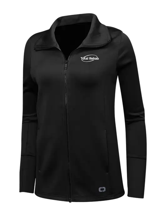 OGIO Black Womens Endurance Modern Performance Full-Zip w/Total Rehab Logo