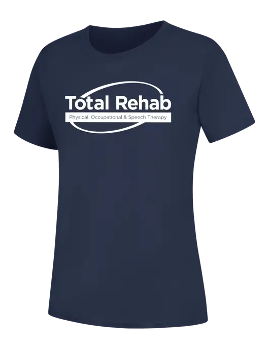Womens Navy Core Blend Tee w/Total Rehab Logo