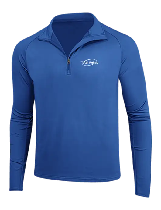 Dark Royal Sport Wick Stretch 1/4 Zip Pullover w/Total Rehab Logo