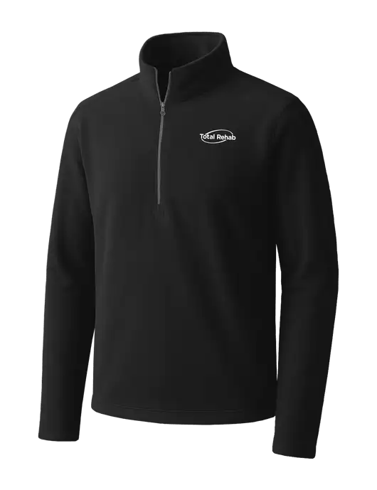 Black Microfleece 1/2 Zip Pullover w/Total Rehab Logo