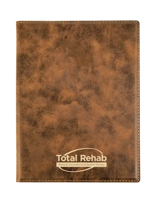 Rustic Leatherette 7 x 9 Portfolio with Notepad w/Total Rehab Logo
