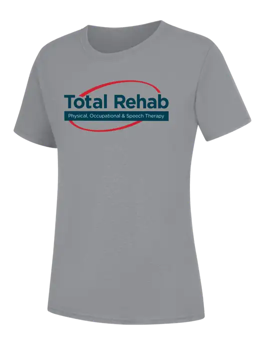 Womens Light Grey Heather Core Blend Tee w/Total Rehab Logo