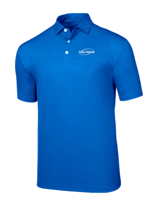 Callaway Birdseye Dark Carolina Blue Polo w/Total Rehab Logo