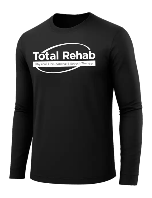 Long Sleeve Black PosiCharge Competitor Tee w/Total Rehab Logo