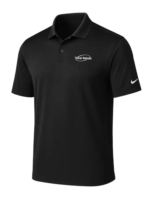 NIKE Black Victory Solid Polo w/Total Rehab Logo