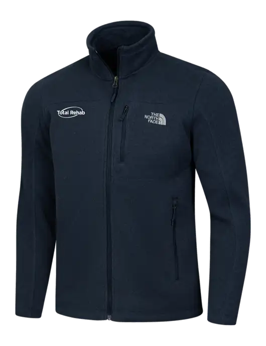 North Face Navy Heather Sweater Fleece Jacket w/Total Rehab Logo
