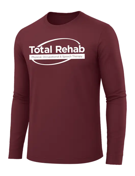 Long Sleeve Maroon PosiCharge Competitor Tee w/Total Rehab Logo
