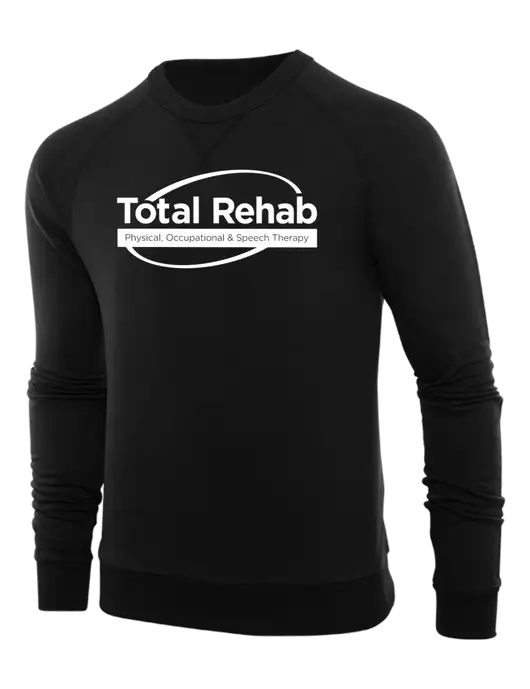 Allmade Deep Black Organic French Terry Crewneck Sweatshirt w/Total Rehab Logo